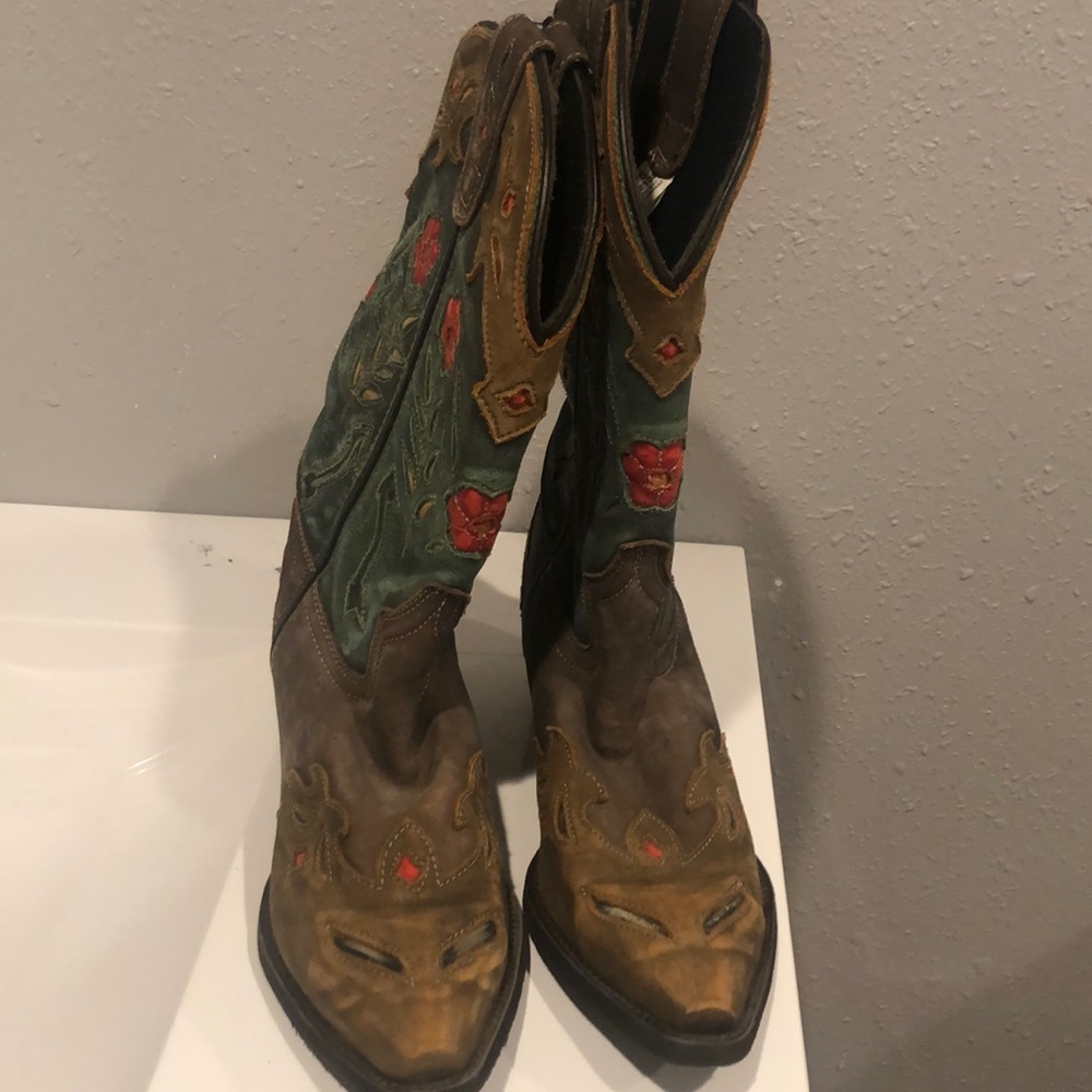 Cowgirl boots never worn. 3/4 boots. Super cute.